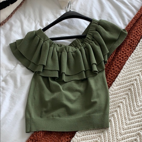 Jcrew off/on shoulder ruffle top - Picture 2 of 3